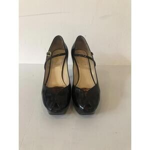 Chic YSL Black Patent Leather Tribute Mary Jane Peep toe Heels